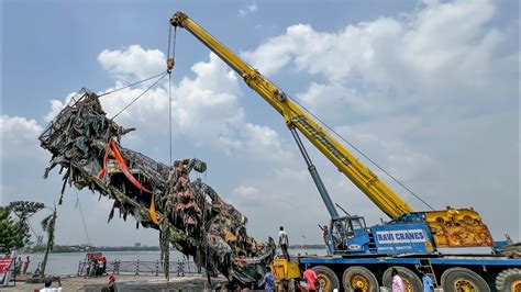 Khairatabad Ganesh After Nimajjanam Lifting With Crane Welding Work