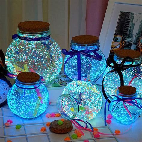 Moreushop Luminous Wishing Bottle Diy Crystals Glass Bottle Diy Glow Stars