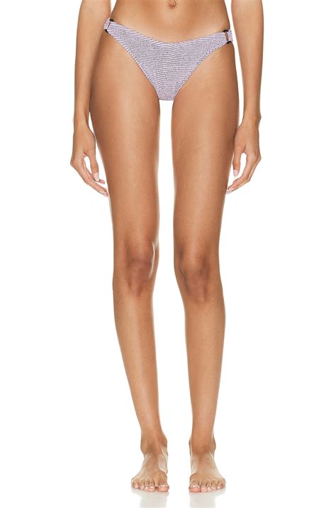 Bond Eye Ring Scene Brief Bikini Bottom In Lavender Lurex FWRD