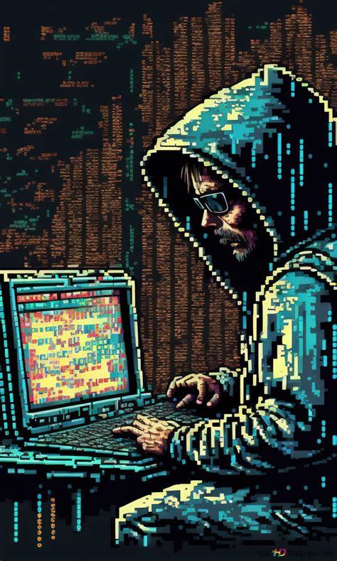 Hacker Pixel Art 4k Wallpaper Download