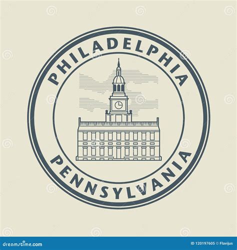 Stamp with Name of Pennsylvania, Philadelphia Stock Vector