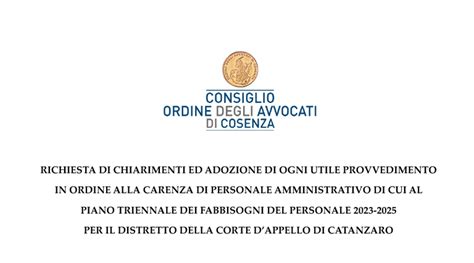 Richiesta Di Chiarimenti Ed Adozione Di Ogni Utile Provvedimento In