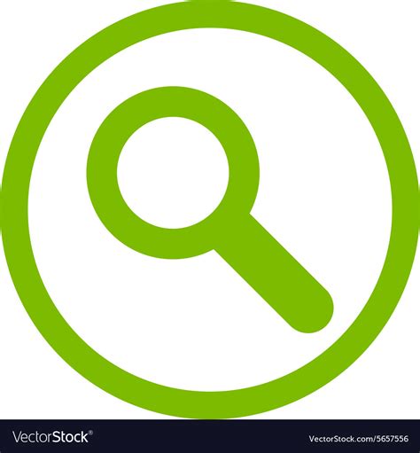 Search Flat Eco Green Color Rounded Icon Vector Image