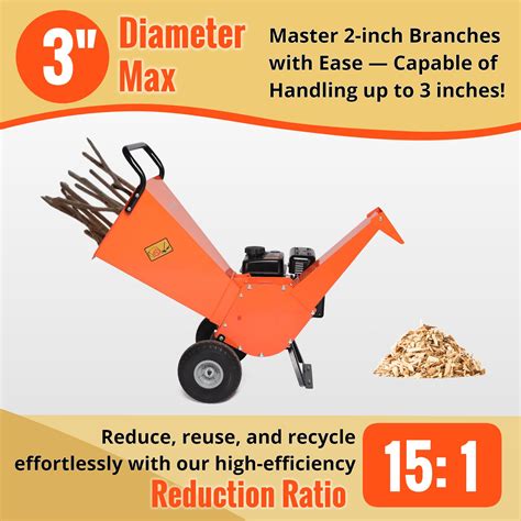 Snapklik EFCUT Wood Chipper Shredder Mulcher 7HP Gas Powered