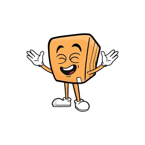 Premium Vector Box Character Cartoon Mascot Vector