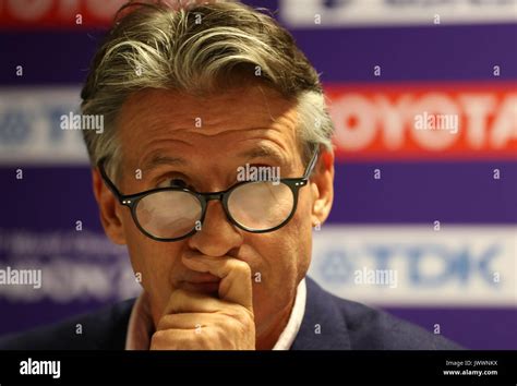 President Of The IAAF Lord Sebastian Coe Attending A Press Conference