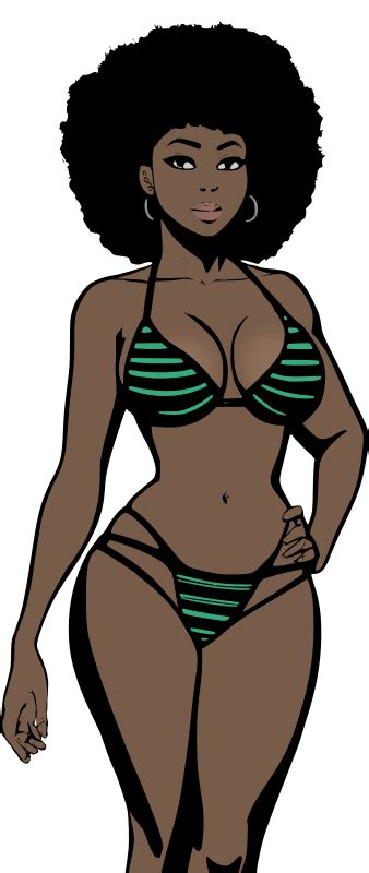 Woman In Bikini With Afro Openclipart