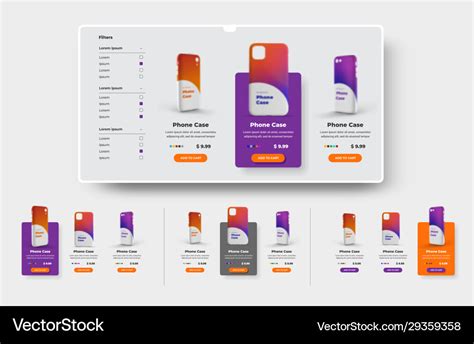 Ui set product cards for online store Royalty Free Vector