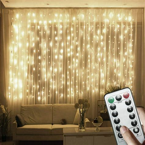 Daybetter 98x98ft 300led Curtain Lights Usb Powered 8 Modes Indoor