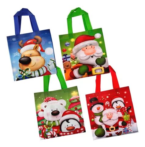 Lote D 12 Bolsas Dulceros Navideños Bolos Navidad Aguinaldos MercadoLibre