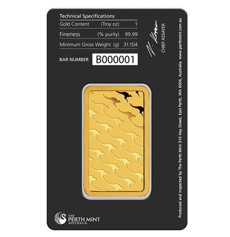 1oz Perth Mint Gold Minted Bar Guardian Gold Australia