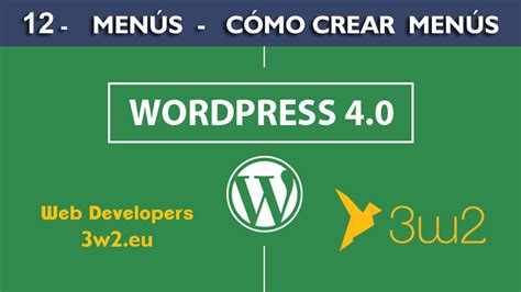 12 Menús Cómo crear los Menús Curso WordPress 4 0 3w2 YouTube