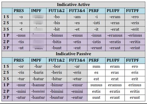 Latin Imperfect Active Indicative Endings Diagram Quizlet