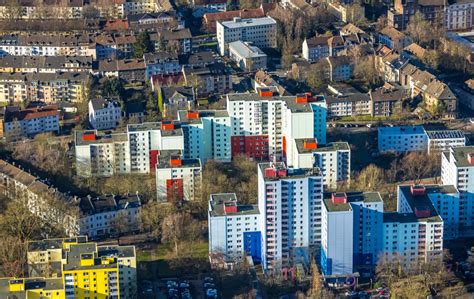 Dortmund Von Oben Plattenbau Hochhaus Wohnsiedlung Im Ortsteil