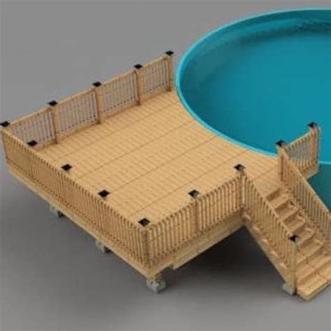 24 Round Pool Deck Plans Etsy