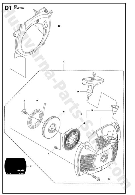 450 Husqvarna Farm And Ranch Chainsaw Starter Parts