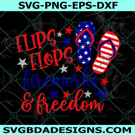 Flip Flops Fireworks Freedom Svg Th Of July Svg