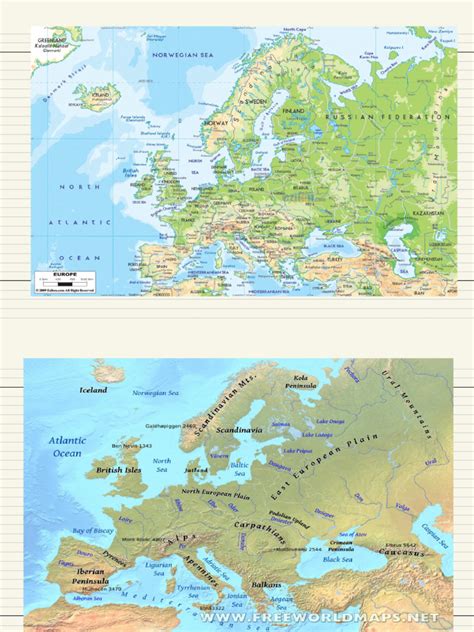 Europe Map | PDF | Physical Geography | Geomorphology