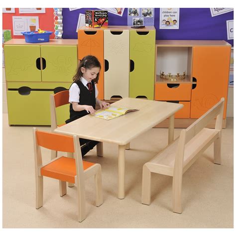 Stackable Classroom Bench Pack Of 3 Chairs And Stools