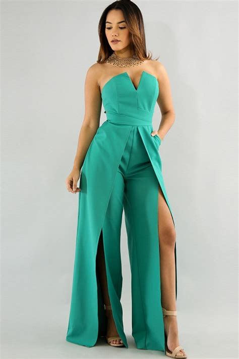 Hualong Sexy Club Party Off Shoulder Split Jumpsuit Online Store For