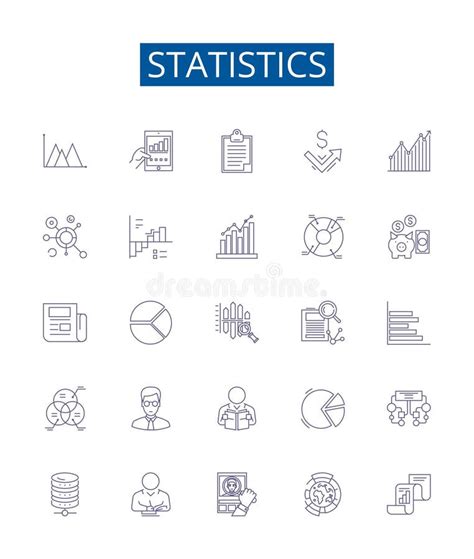 Statistics Line Icons Signs Set Design Collection Of Statistics Data