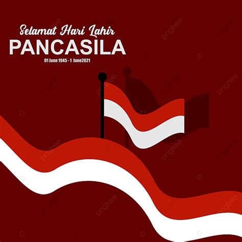 Selamat Hari Lahir Pancasila Day Vector Background Flag Logo Sparrow