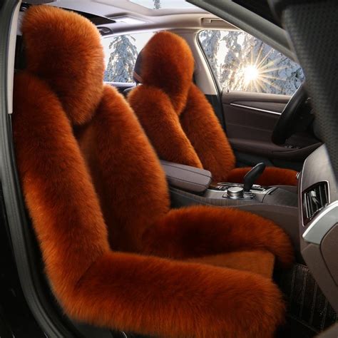 💰koupit Online 1pc Sheepskin Fur Car Seat Cover Universal Wool Car