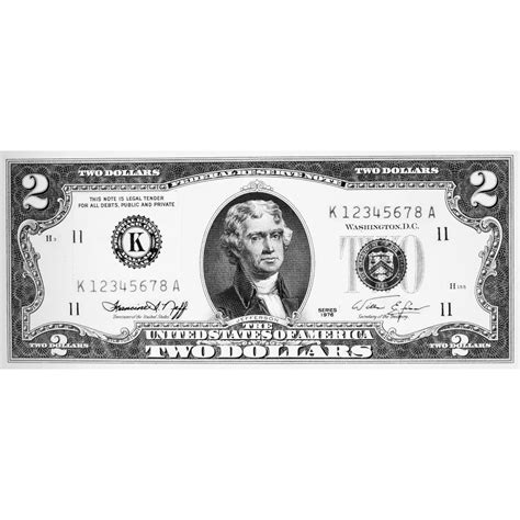 Thomas Jefferson 2 Dollar Bill