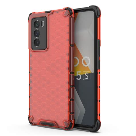 For Honor Play 40 Plus Honeycomb Shockproof Phone Case Red Alexnld