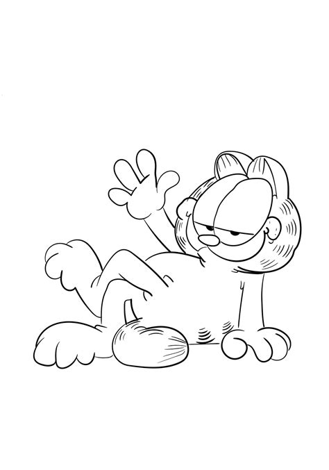 Happy Garfield In Halloween Pumpkin Coloring Page Free Printable