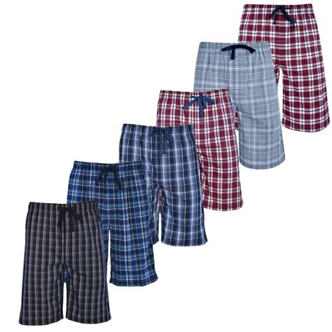 6-Pack Men's Ultra Soft Plaid Lounge Pajama Seep Wear Shorts - Walmart.com