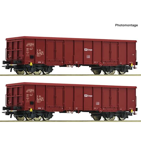 Roco 77045 2 tlg Set Offene Güterwagen CD Modellbau Fischer