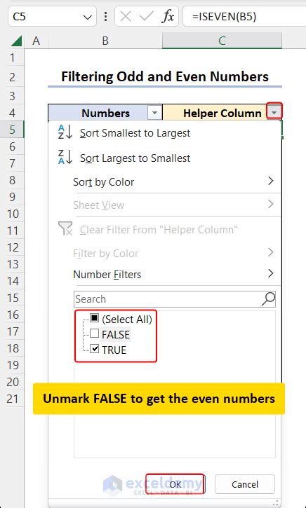 How To Separate Odd And Even Numbers In Excel 6 Methods