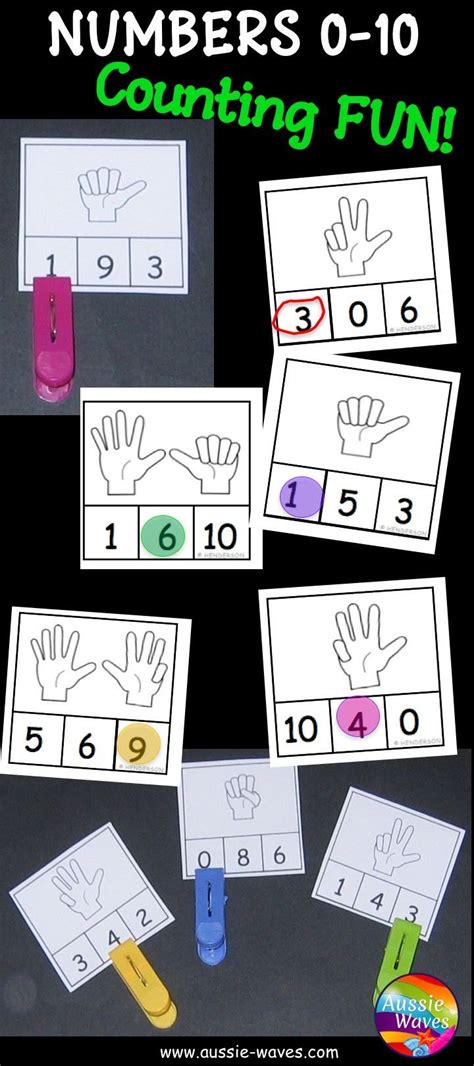 Math Center Activity Counting Numbers 0 10 Finger Counts Math Center Activities Math