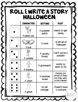 Halloween Roll And Write A Story By Snazzy Snippets Tpt