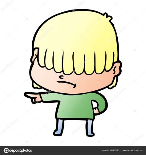 Niño Dibujos Animados Con Pelo Desordenado Vector de stock 192460826