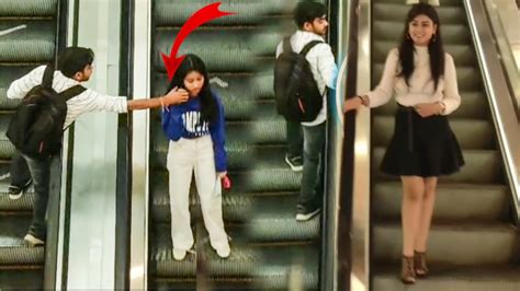 Touching Strangers Hand On Escalator Prank By Shashi And Riya Shashi