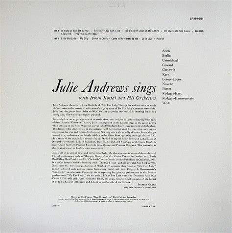 Buy Julie Andrews : Julie Andrews Sings (LP, Album, Mono, Ind) Online ...