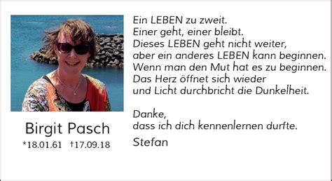 Alle Traueranzeigen für Birgit Pasch trauer rp online de