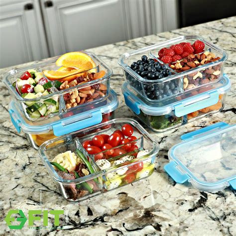 Compartment Glass Meal Prep Containers Pack Oz Glass Food