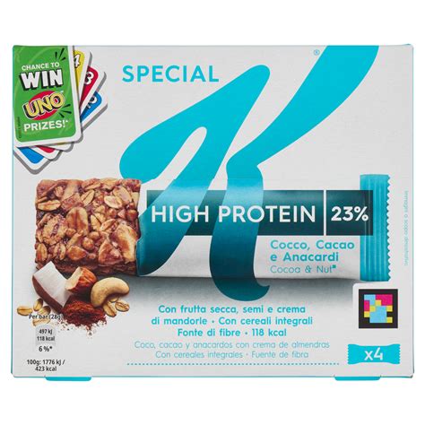 Kellogg S Special K Protein 23 Cocco Cacao E Anacardi 4 X 28 G