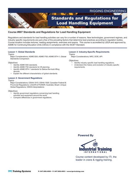 PDF Standards And Regulations For Load Handling Equipment PDF File