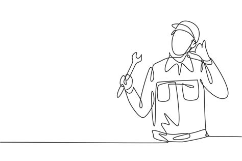 Continuous One Line Drawing Mechanic With Call Me Gesture And Holding