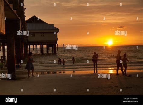 Sunset at Pier 60 at Clearwater Beach, FL Stock Photo - Alamy