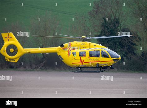 East Anglian Air Ambulance Helicopter Being Flown By Prince William The