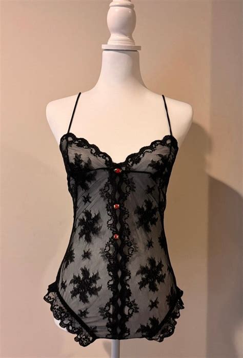 Vintage Black Lingerie Bodysuit Etsy