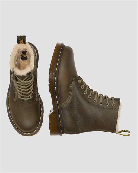 1460 Serena Faux Fur Lined Leather Lace Up Boots Dr Martens