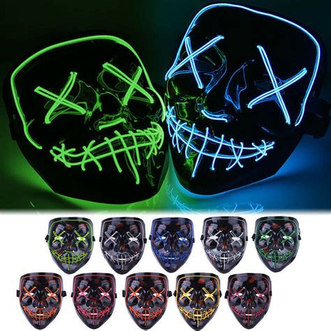 New Halloween Mask LED Light Up Party Masks Party Funny Masks Festival ...