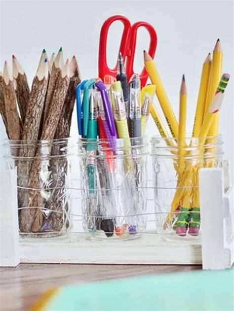 Mason Jar Desk Organizer Using Scrap Wood Anikas Diy Life