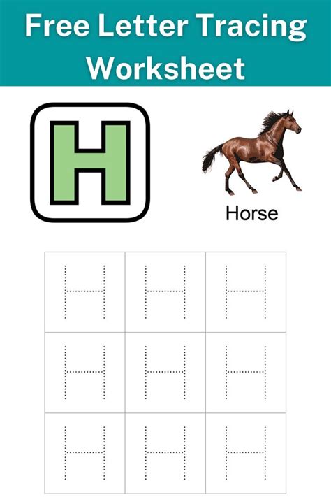 Tracing The Letter H Free Printable Worksheet